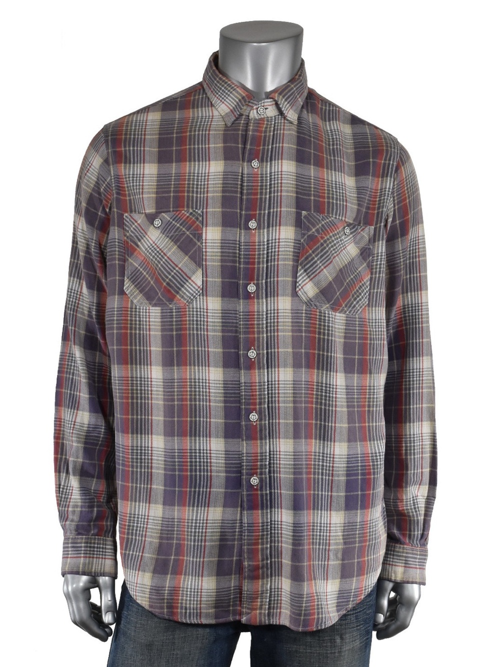 Polo by Ralph Lauren Plaid Button-Down Shirt in Gray, Red and Cream